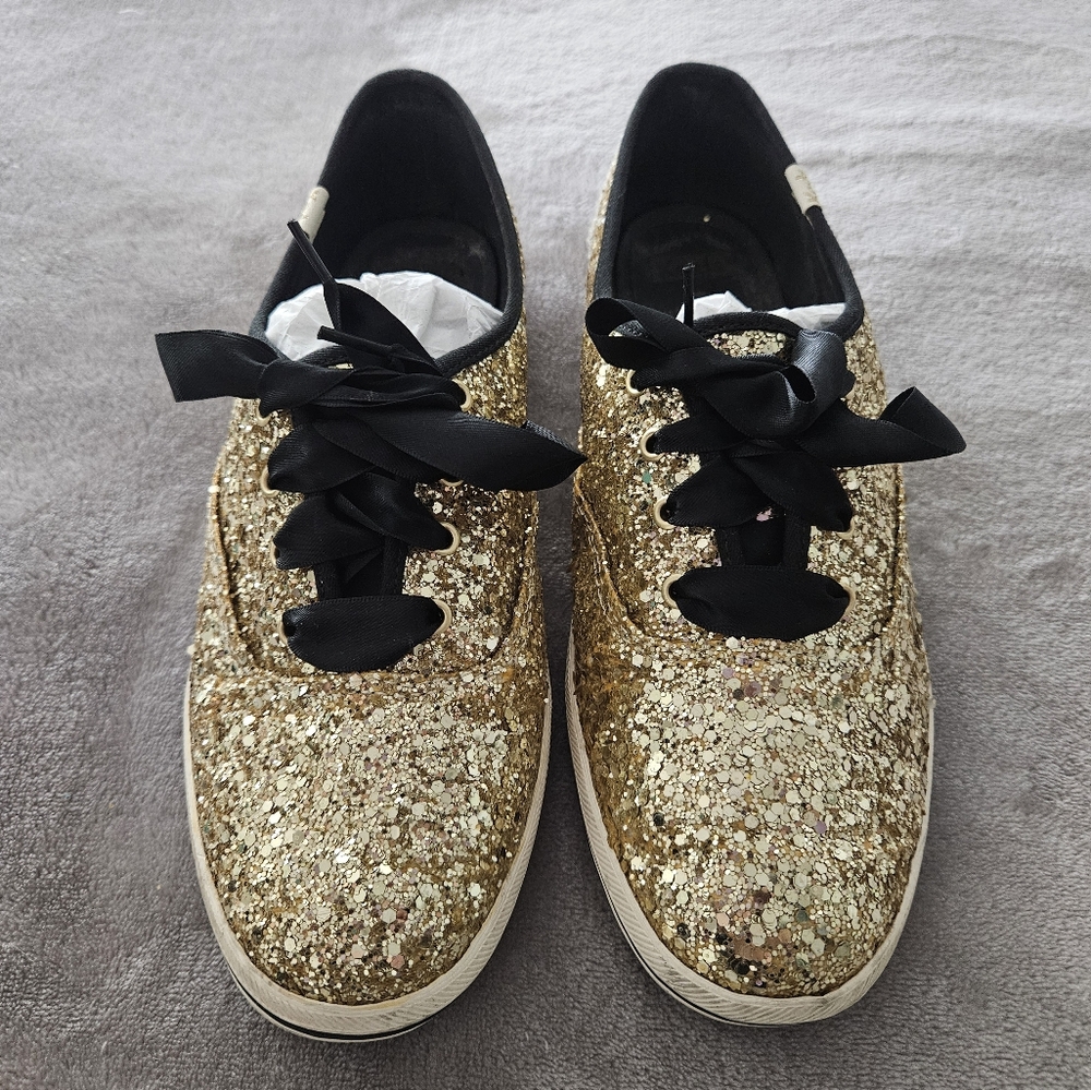 Kate spade gold glitter keds